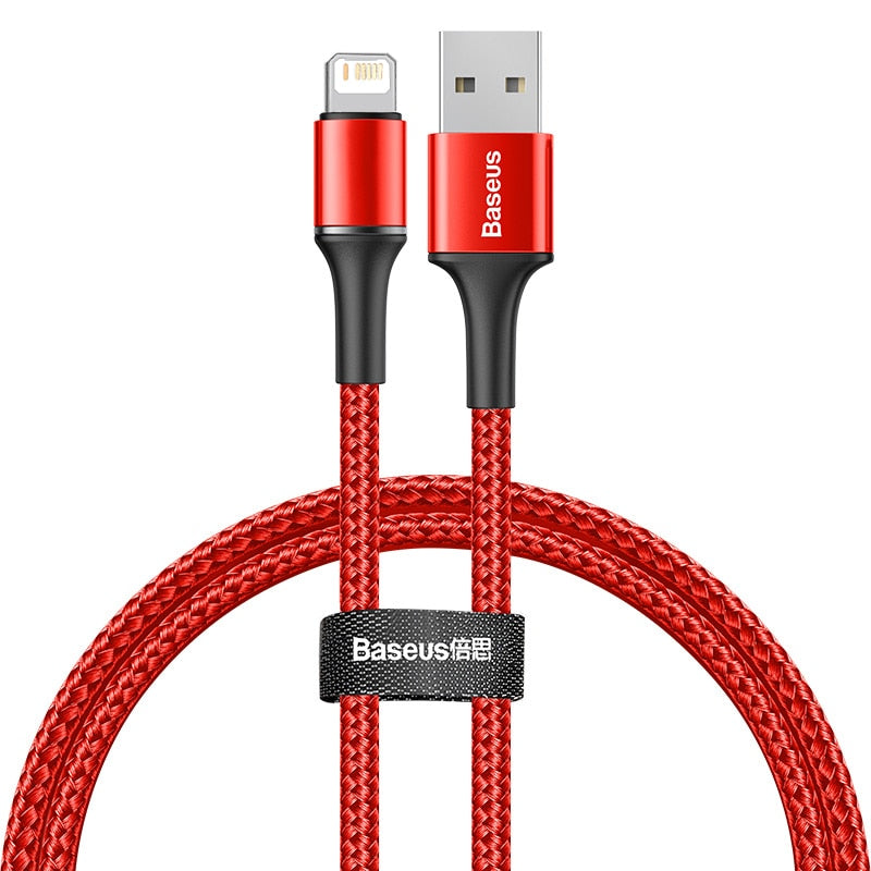 Baseus USB Cable For iPhone 12 11 13 Pro XS Max Xr X 8 7 6 LED Lighting Fast Charge Charger Date Phone Cable For iPad Wire Cord