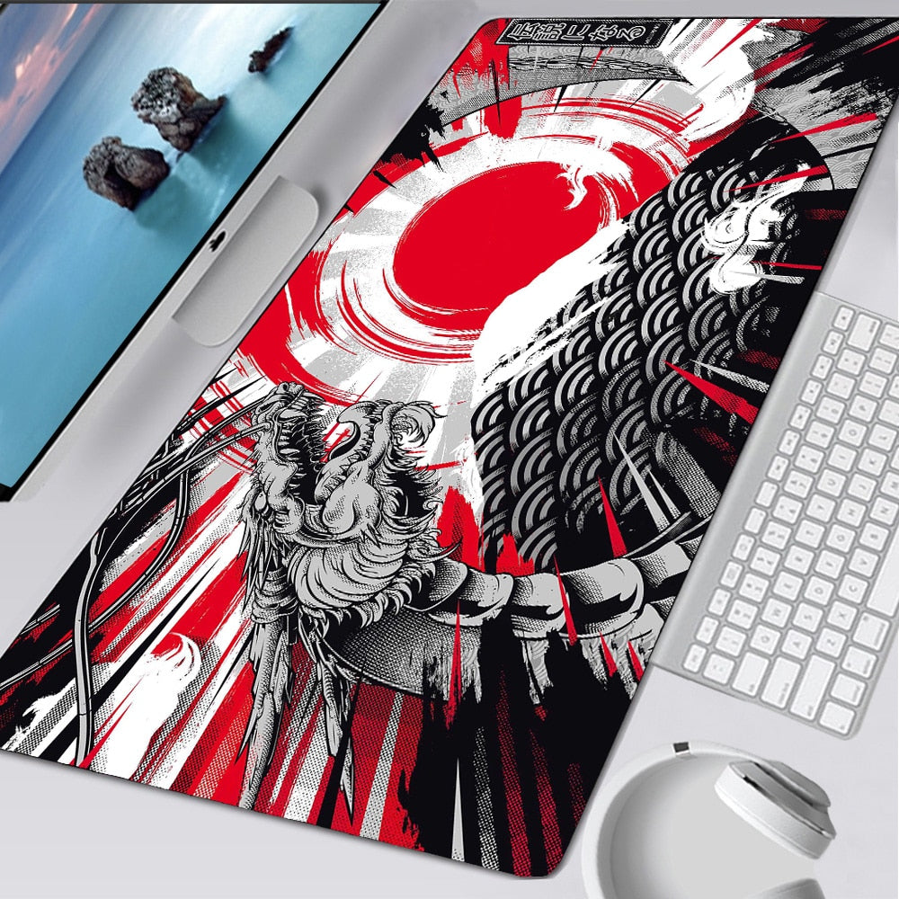 Dragon Mouse Pad Black and White Deskmat Playmat Laptop Japan Anime Gaming Keyboard Rubber Pad Pad on The Table Mouse Mat Pc Rug