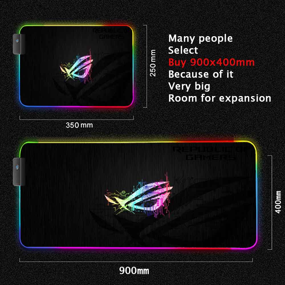 City Asus Rog Mouse Pad Rgb Backlit Mat Republic of Gamers Mouse Mat Pc Accessories Led Mouse Pads Gaming Play Mats Mesa Gamer