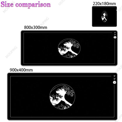 Dragon Mouse Pad Black and White Deskmat Playmat Laptop Japan Anime Gaming Keyboard Rubber Pad Pad on The Table Mouse Mat Pc Rug