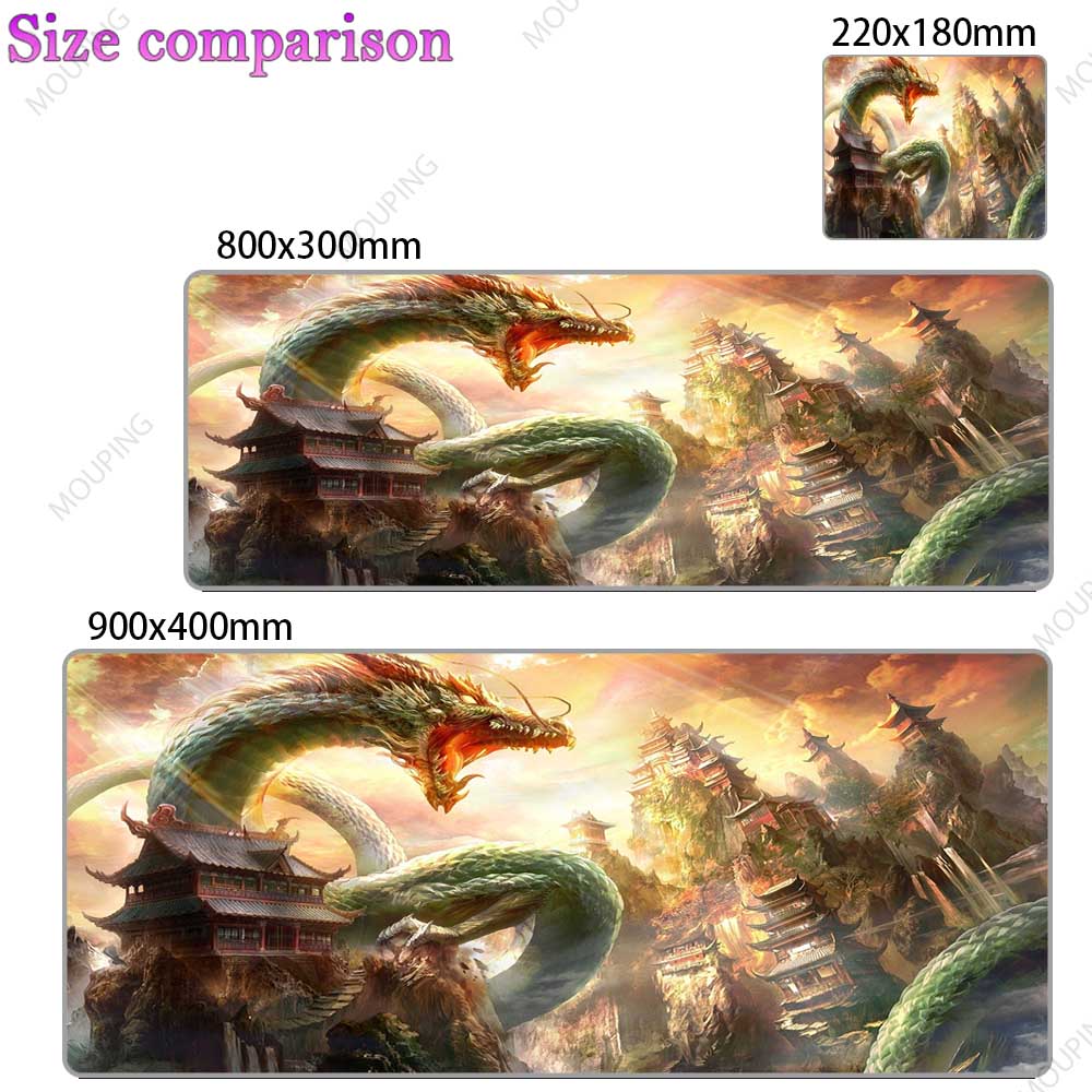 Dragon Mouse Pad Black and White Deskmat Playmat Laptop Japan Anime Gaming Keyboard Rubber Pad Pad on The Table Mouse Mat Pc Rug