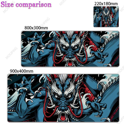 Dragon Mouse Pad Black and White Deskmat Playmat Laptop Japan Anime Gaming Keyboard Rubber Pad Pad on The Table Mouse Mat Pc Rug