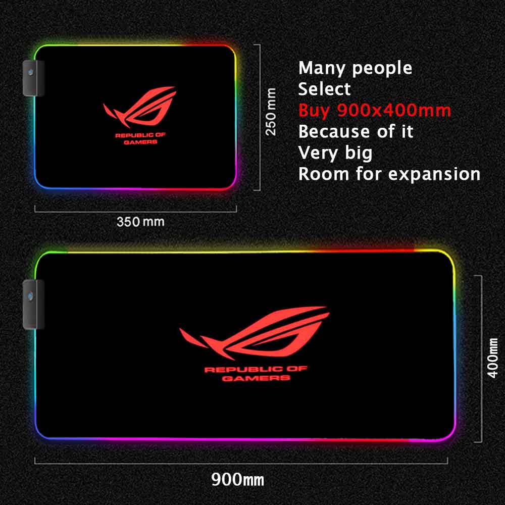 City Asus Rog Mouse Pad Rgb Backlit Mat Republic of Gamers Mouse Mat Pc Accessories Led Mouse Pads Gaming Play Mats Mesa Gamer