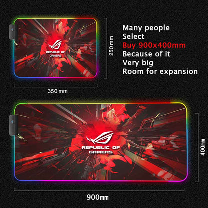 City Asus Rog Mouse Pad Rgb Backlit Mat Republic of Gamers Mouse Mat Pc Accessories Led Mouse Pads Gaming Play Mats Mesa Gamer